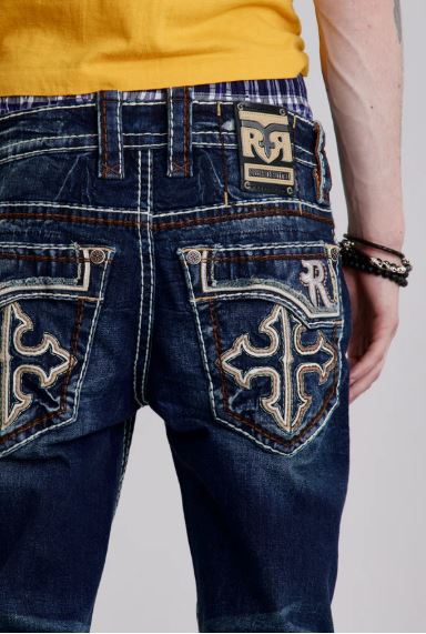 Rock Revival Men's Straight Fit Jeans 32"