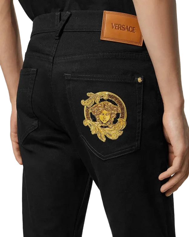 Versace Men's Embroidered Jeans