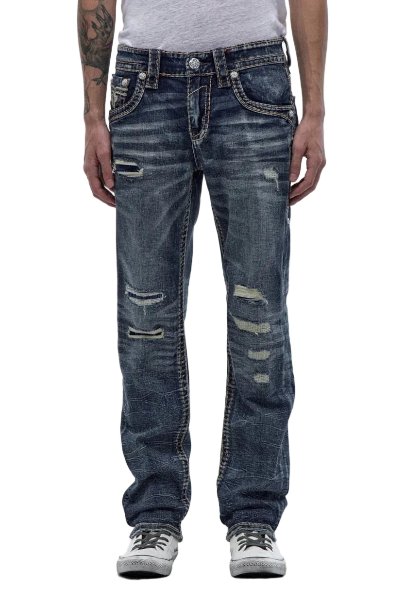 Rock Revival Men's Straight Fit Jeans 32"