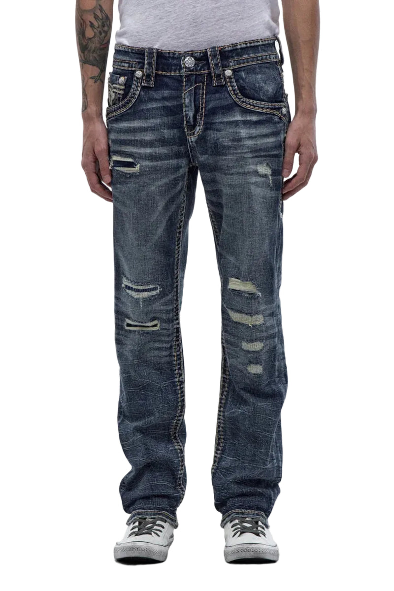 Rock Revival Men's Straight Fit Jeans 32"