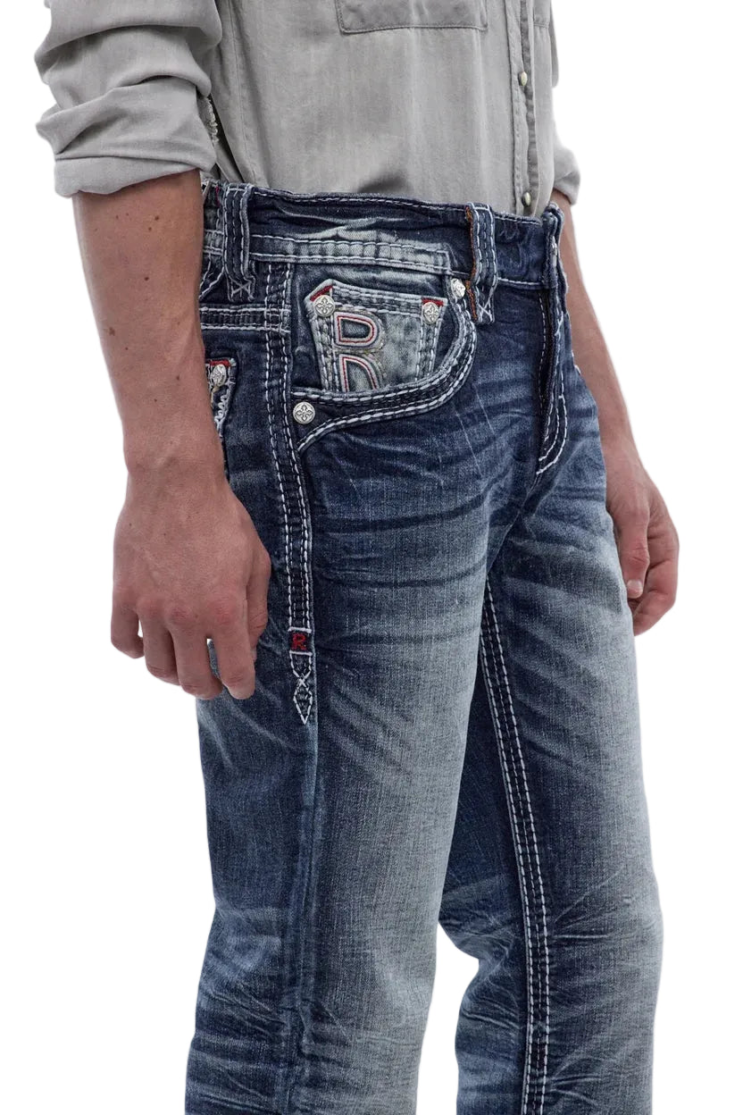 Rock Revival Men's Straight Fit Jeans 34"
