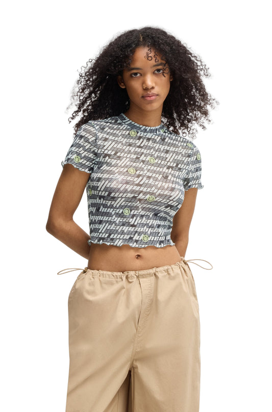 Hugo Blue Women's Sheer Mesh Top