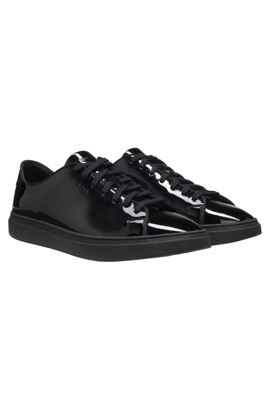 Boss Men's Patent-Leather Sneakers