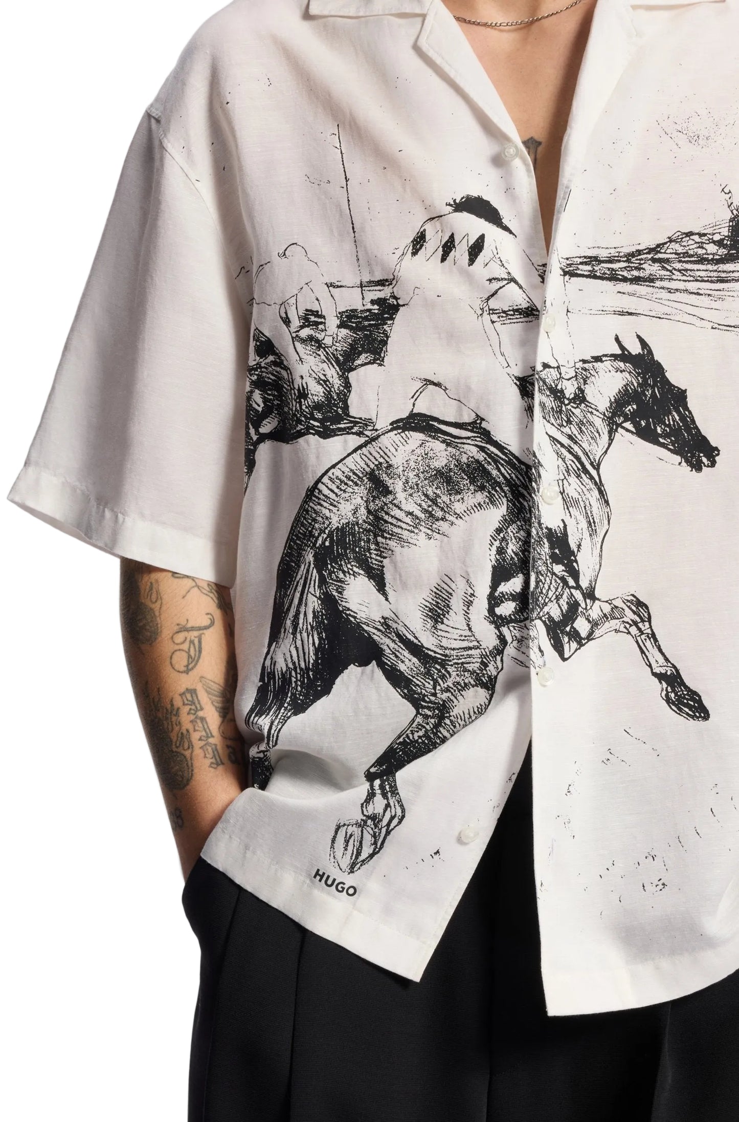 Hugo Men's Oversize Button-Up Shirt