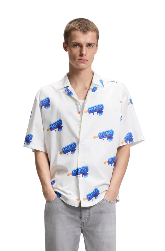 Hugo Blue Men's Relaxed-Fit Button-Up Shirt