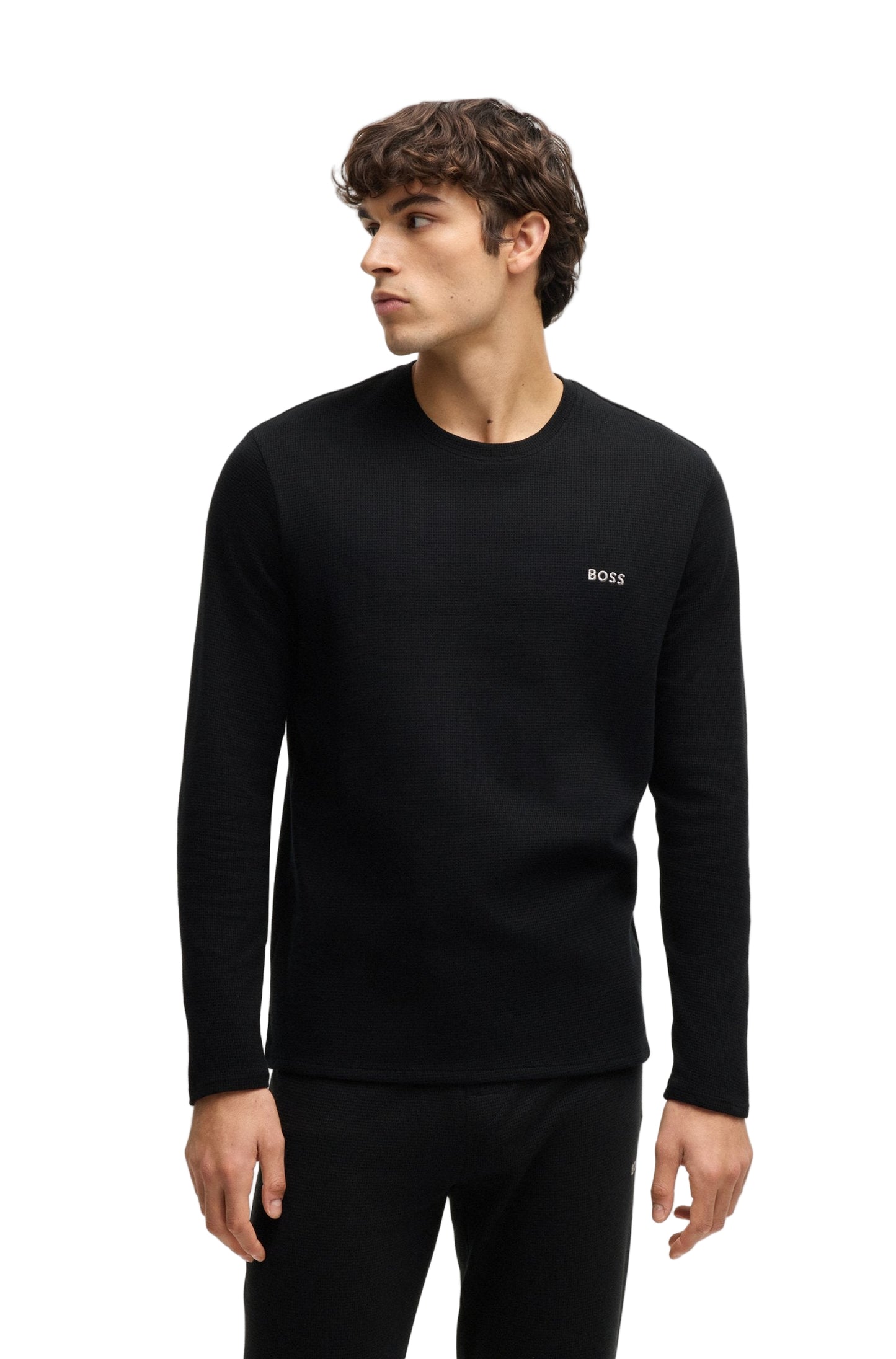 Boss Loungewear Men's Waffle Knit Long-Sleeve