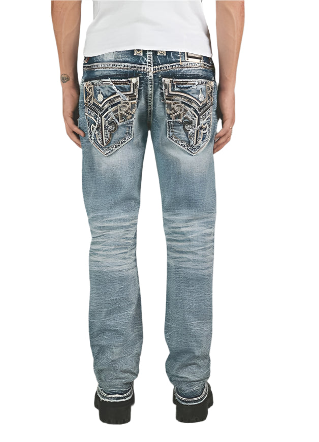 Rock Revival Men's Straight Fit Jeans 32"