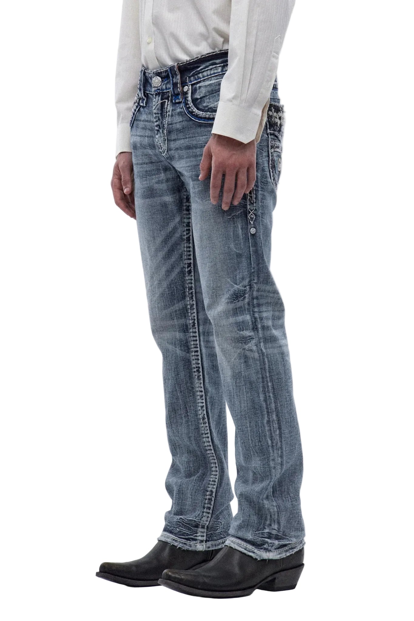 Rock Revival Men's Straight Fit Jeans 32"