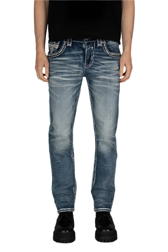 Rock Revival Men's Straight Fit Jeans 34"