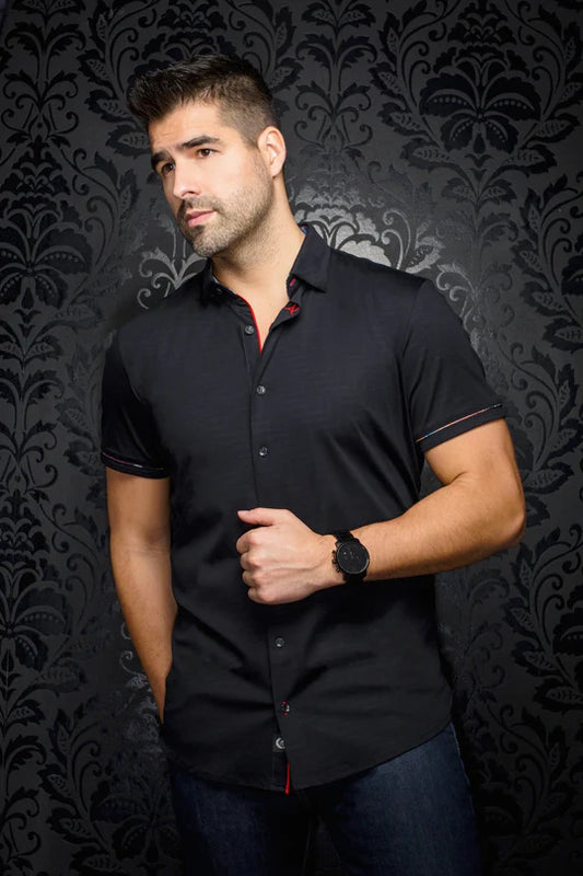Au Noir Men's Short Sleeve Dress Shirt