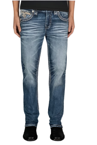 Rock Revival Men's Straight Fit Jeans 32"
