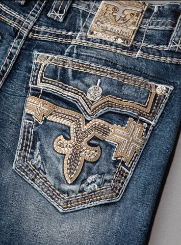 Rock Revival Men's Straight Fit Jeans 32"