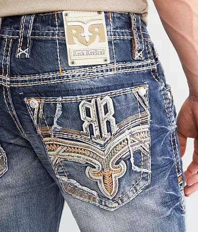 Rock Revival Men's Straight Fit Jeans 32"