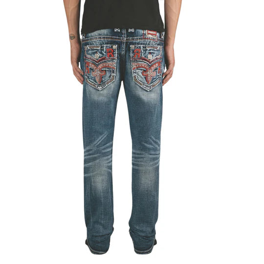Rock Revival Men's Straight Fit Jeans 32"
