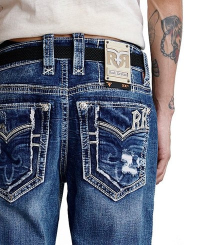 Rock Revival Men's Straight Fit Jeans 32"