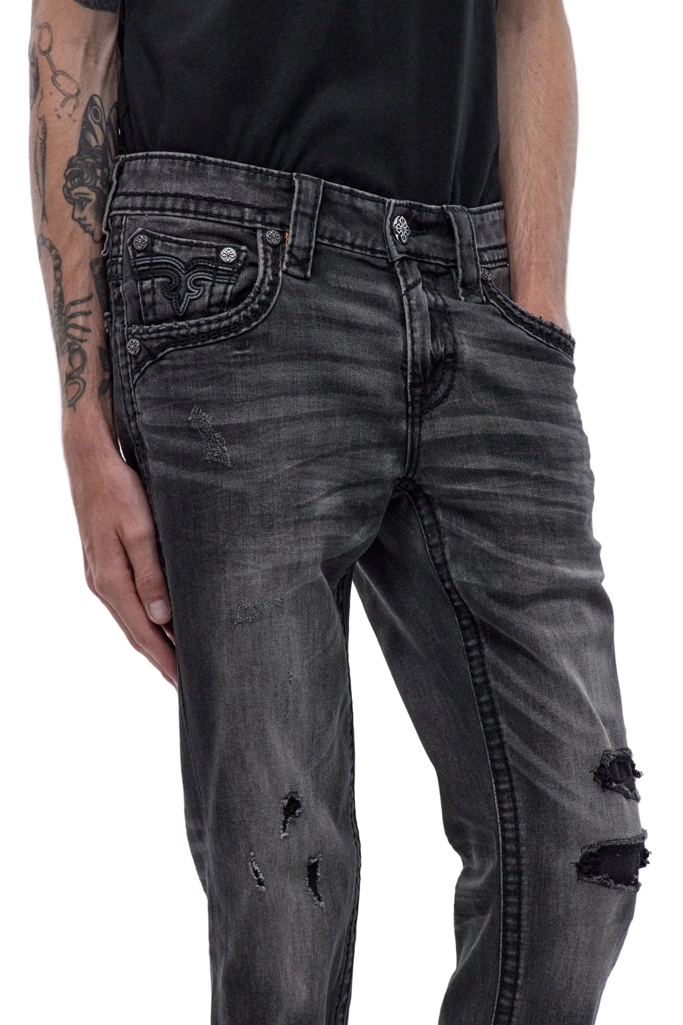 Rock Revival Men's Alternative Straight Jeans 32"