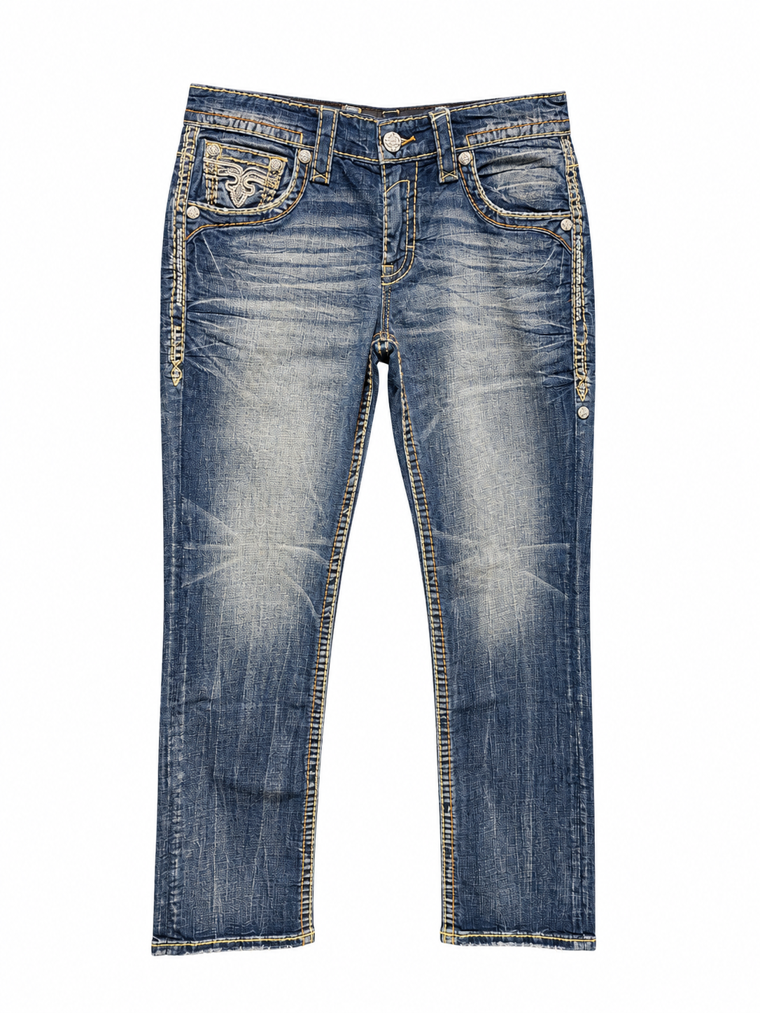 Rock Revival Men's Straight Fit Jeans 32"