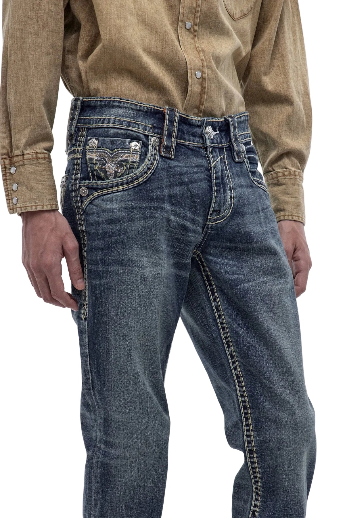Rock Revival Men's Straight Fit Jeans 32"