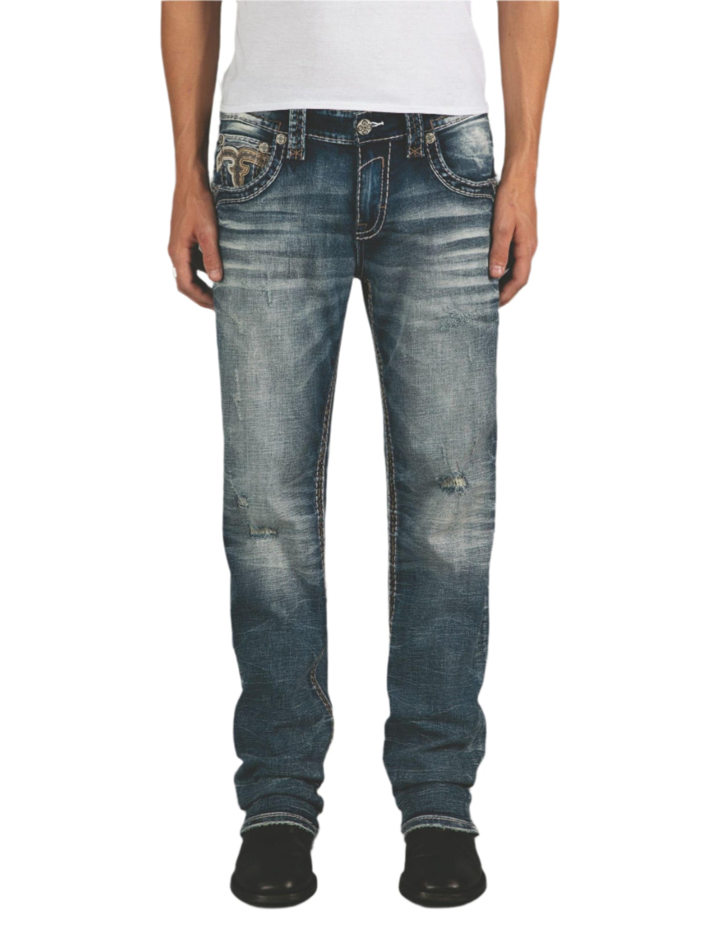 Rock Revival Men's Straight Fit Jeans 32"